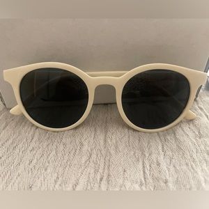 Round cream colored sunglasses (brand new, no brand)